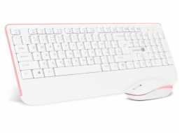 CONNECT IT Combo bezdrátová bílo-růžová klávesnice + myš, (+1x AAA +1x AA baterie zdarma), CZ + SK layout