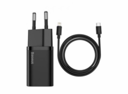 Baseus Super SI set adaptéru USB-C 20W a kabelu USB-C do Lightning 1m, černá