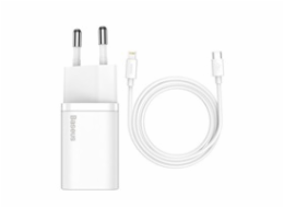 Baseus TZCCSUP-B02 Baseus Super SI set adaptéru USB-C 20W a kabelu USB-C do Lightning 1m, bílá