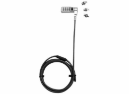 DICOTA Security Combination Lock Exchangeable T/N/W Head - Bezpečnostní kabelový zámek - černá - 2 m