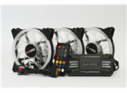 1stCOOL Fan KIT AURA EVO 2 ARGB KIT-AURA-EVO-2, 3x Dual Ring ventilátor + řadič + dálkový ovladač