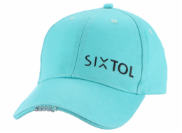 SIXTOL Kšiltovka s LED světlem B-CAP 25lm, nabíjecí, USB, univerzální velikost, tyrkysová SIXTOL
