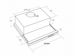 Akpo WK-7 Light Eco 60 Inox vestavný odsavač par