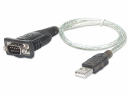 MANHATTAN převodník z USB na sériový port (USB AM / DB9M, RS232), blistr