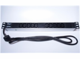 PremiumCord panel do 19" 1U, 10xC13, 2m