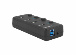 Natec Mantis Z29314 USB HUB 2 aktivní rozbočovač s funkcí nabíjení 4x USB 3.0 HUB, vypínač, napájecí adaptér