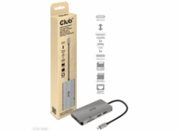 Club3D Dokovací stanice 8v1 USB 3.2 typ C (2xHDMI, 2xUSB-A, RJ45, SD/ Micro SD USB Type-C, 100W PD