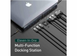 Baseus Enjoyment Series dokovací stanice HD HUB typu C(PD/HD4K*2/VGA/RJ45/SD/TF/USB*3/Audio*1/Stand)Tmavě šedý
