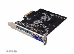 AKASA PCIe karta 2xUSB 3.2 Gen 2 Type-C a 3xType-A