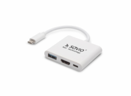 SAVIO AK-48 USB TYP C-HDMI, USB 3.0, PD ADAPTÉR USB PERSAVHUB0004
