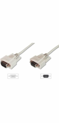 Digitus sériový kabel prodlužovací DB9 M/F 5m, lisovaný,  šedý