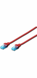 Digitus Ecoline Patch Cable, UTP, CAT 5e, AWG 26/7, červený 1m, 1ks