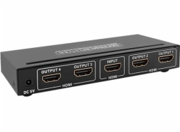 Qoltec HDMI Splitter 1x4, černý 50537