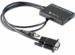 Adaptér AV Techly D-Sub (VGA) - HDMI + USB-A černý (301665)