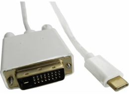 Qoltec DVI USB-C USB kabel, 1m, bílý (50416)