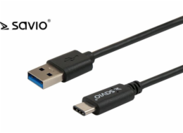 Savio USB-A - USB-C USB kabel 1 m černý (SAVKABELCL-101)