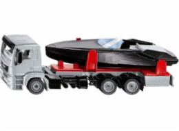 Nákladní automobil SIKU SUPER MAN s motorovým člunem, model vozidla
