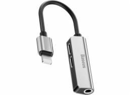 Baseus CALL52-S1 Lightning Rozbočovač 2x Lightning/3.5mm Jack Silver