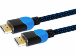 Kabel HDMI-HDMI v2.0, OFC, měděný, 3D, herní, PLAYSTATION, modro-černý, oplet, 4K, 3,0 m SAVIO GCL-05