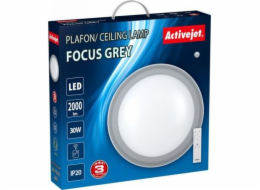Modern LED dimmable ceiling plafond Activejet FOCUS Grey wireless control by remote