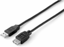 Kabel USB Equip USB-A - USB-A 3 m Czarny (128851)