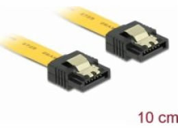 Delock Cable SATA - Kabel SATA - Serial ATA 150/300/600 - SATA (F) do SATA (F) - 10 cm - opatřený západkou, přímý konektor - žlutá
