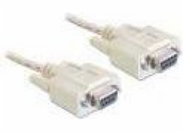 Delock - Null modem kabel - DB-9 (F) do DB-9 (F) - 5 m - křídlové šrouby - šedá