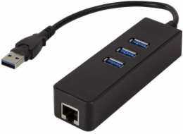 USB HUB LogiLink USB 3.0 3xUSB 3.0 1xRJ45 (UA0173A)