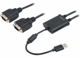 Adapter USB 2.0 do 2x port szeregowy 