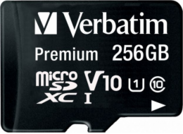 VERBATIM MicroSDXC karta 256GB Premium, U1 + adaptér