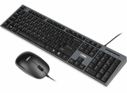 iBox IKMS606 klávesnice Obsahuje myš Domácí USB QWERTY Britská angličtina Černá