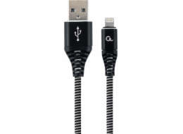 Gembird kábel nabíjací Lightning 8-pin (M) na USB 2.0 (M), prémiový, opletený, 2 m, čierny