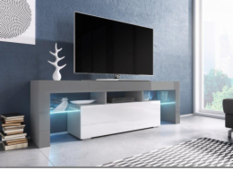 Cama TV stand TORO 138 grey/white gloss