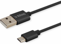 Savio CL-129 USB kabel 2 m USB 2.0 USB A USB C Černá