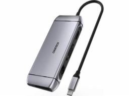 HUB-M15 Gray USB-C 9w1 4K 100W Power Delivery LAN 3xUSB 3.0 SD/TF