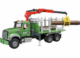 Nákladní auto MACK Granit s přívěsným jeřábem a kládami