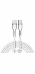 Kabel USB-C na USB-C Baseus Cafule, 100W, 2m (bílý)