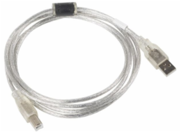 Lanberg CA-USBA-12CC-0018-TR USB-A (M) na USB-B (M), 1,8m LANBERG USB-A (M) na USB-B (M) 2.0 kabel 1,8m, transparentní