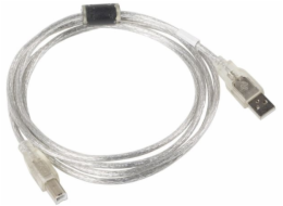 Lanberg CA-USBA-12CC-0018-TR USB cable 1.8 m USB 2.0 USB B Transparent