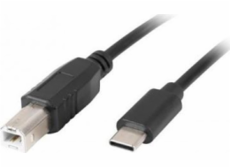 Lanberg CA-USBA-13CC-0018-BK USB-C (M) na USB-B (M), 1.8m, černý LANBERG USB-C (M) na USB-B (M) 2.0 kabel 1,8m, černý