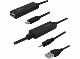 LogiLink USB kabel Aktivní opakovací kabel USB 2.0, zásuvka USB-C na USB A, 20m