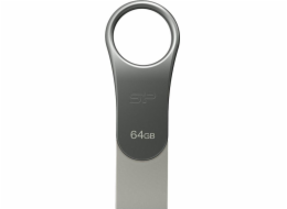 Silicon Power Mobile C80 USB flash drive 64 GB USB Type-A / USB Type-C 3.0 (3.1 Gen 1) Titanium PAMSLPFLD0030