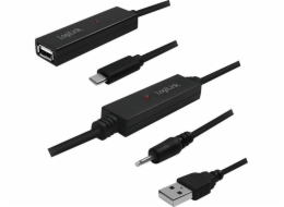 USB kabel LogiLink Active opakovací kabel USB 2.0, zásuvka USB-C do USB A, 40m