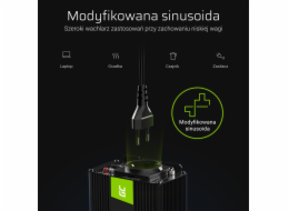 24V/230V 1000W/2000W Mod sinusový měnič