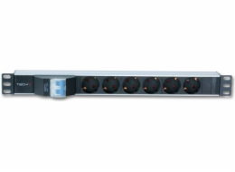 Techly Rack19 1U TechlyPro Schuko 3m černý (100471)