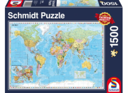 Puzzle 1500 dílků Mapa světa