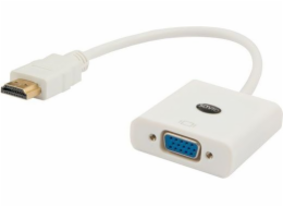 Savio CL-27B adaptér k video kabelům 0,1 m HDMI Typ A (standardní) VGA (D-Sub) Bílá