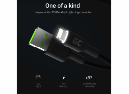 GREENCELL KABGC05 Cable Green Cell Ray USB-A - Lightning White LED 120cm with support for Apple