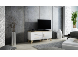Cama RTV stand LOTTA 120cm white + sonoma oak