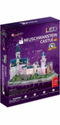 CubicFun - Puzzle 3D Zámek Neuschwanstein s LED světlem - 128 dílků